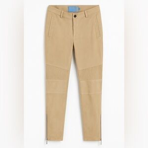 CRUISE Size 38 Beige 100% Suede Leather Moto Pants – Ankle Zip, Made in‎ Brazil